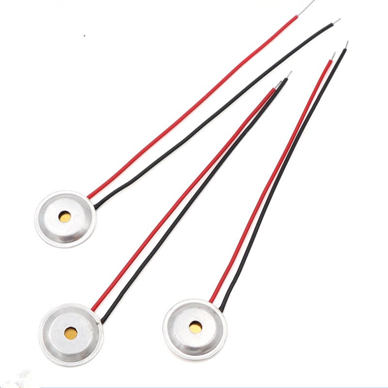 10Pcs/lot 15MM Piezoelectric Piezo Ceramic Wafer Plate Dia 15MM With Copper Wire Piezo For Buzzer Loudspeaker + Aluminum shell