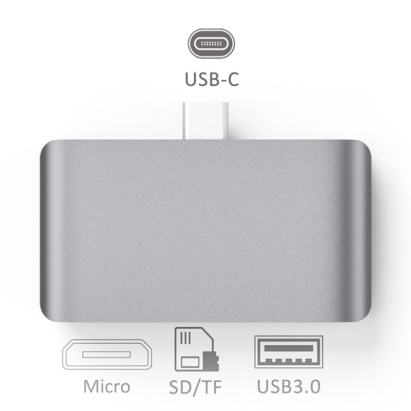 CHC2 Type C 3.1 USB HUB met Micro SD Card Reader - OTG Adapter - Combo Multi-poort USB Splitter – Zwart | Officiële Shop