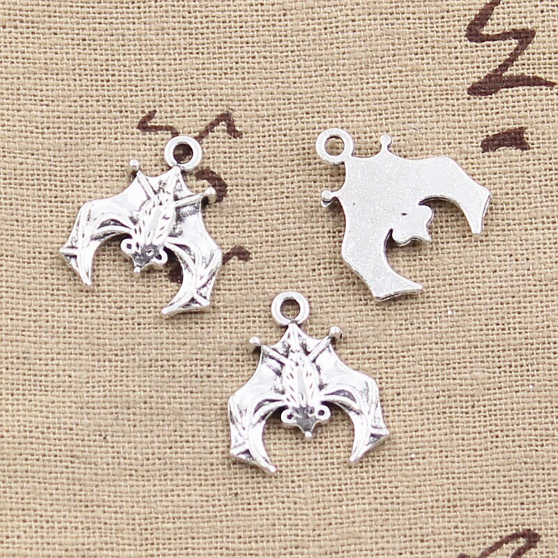 8 Pcs Charms Bat 20X17 Mm Antiek Maken Hanger Fit, Vintage Tibetaanse Brons Zilver Kleur, diy Handgemaakte Sieraden: Antique Silver Plated