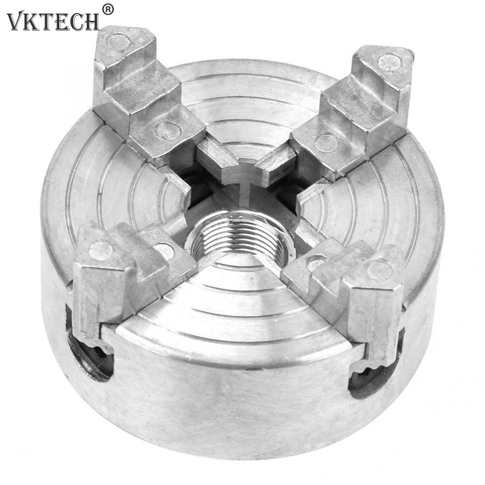Four Jaw Chuck for Metal Mini Lathe M12x1mm Threaded Back 1.8-56mm/12-5mm Mini Lathe Accessory with Connecting Rod