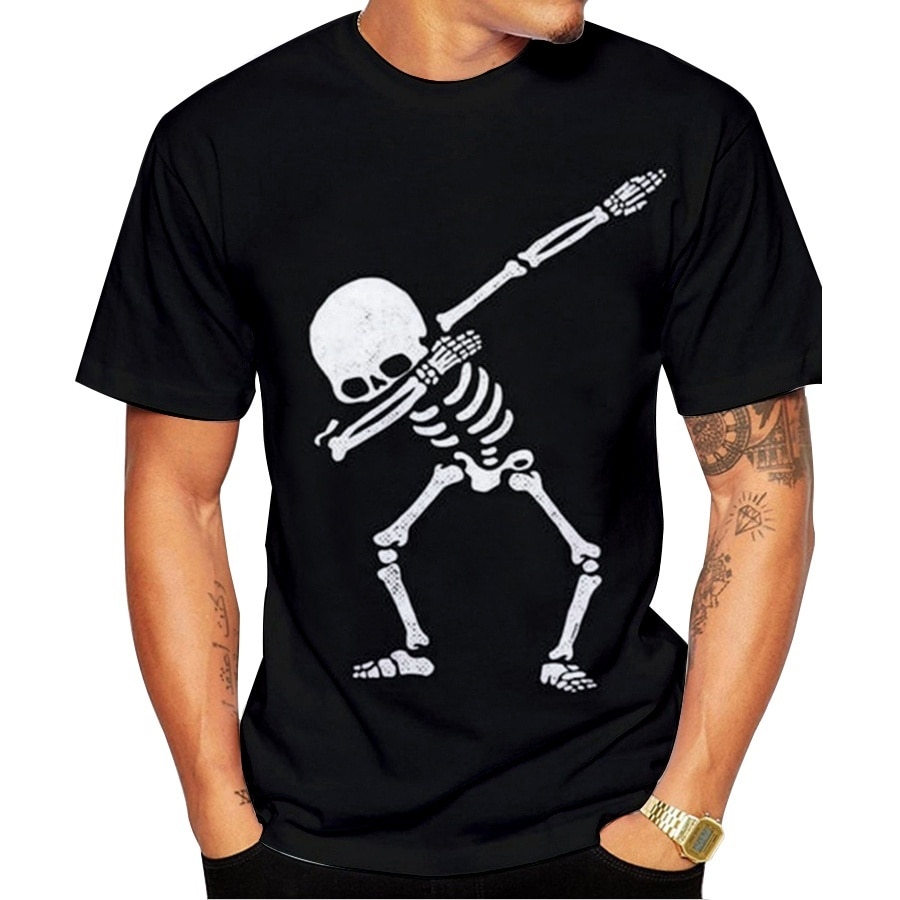 Skull 3D Printed T-Shirt Men Summer O-neck Casual Animal Short Sleeve White Black Graphic T shirts Men