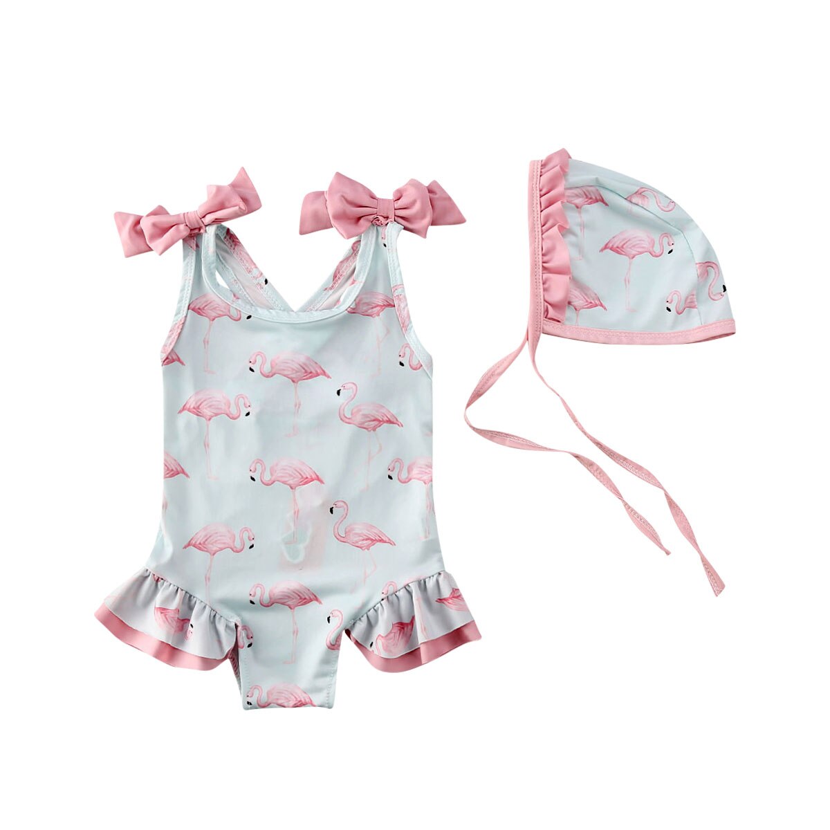 Generic-2026 Badpak voor kleine meisjes, 3-delig badpak, effen bikini
