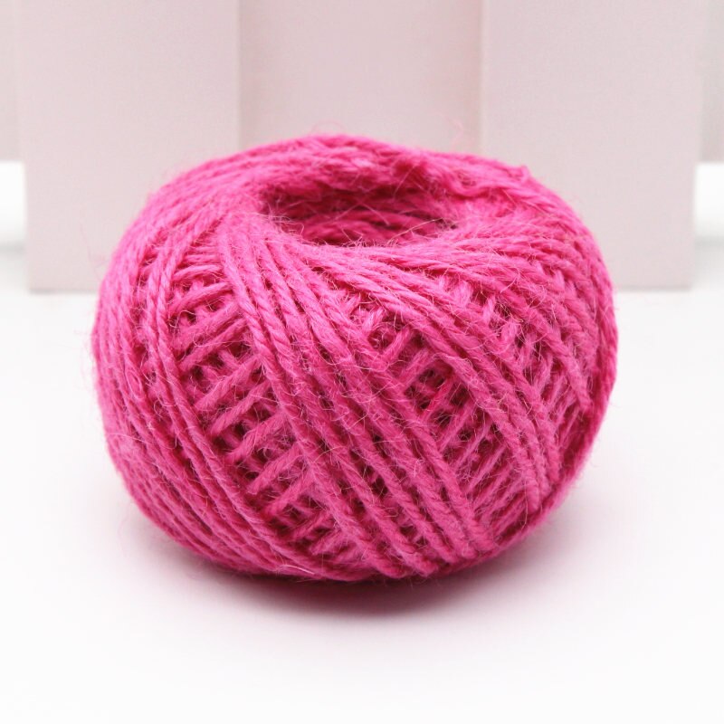 40 metriä / rulla 2mm pehmeä tekstuuri hamppuköysi narut tee itse maljakko vaatteet hattu kengät unesieppari juhla koriste materiaali köysi: S