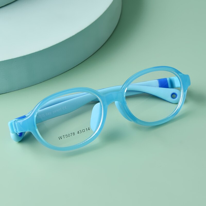 Secg, monturas de silicona para gafas para niños y niñas, estudiantes, monturas para miopía súper ligeras y cómodas con gases