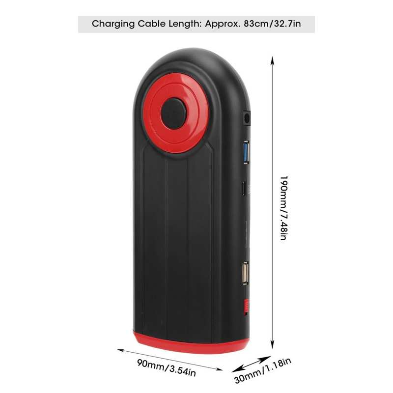 Jump Starter Bil Power Bank - Diesel 12V 3.0L - 9 Beskyttelser