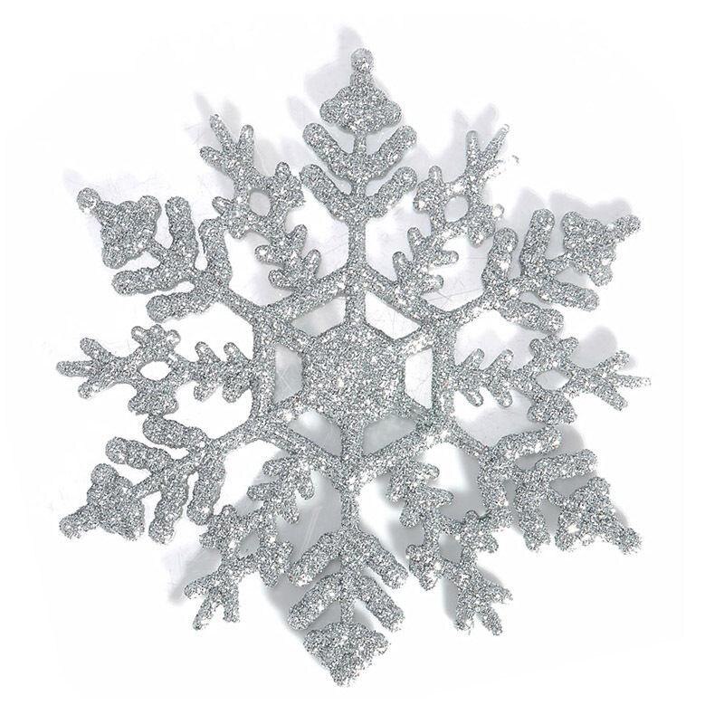 Kerst Sneeuwvlok Kerstboom Ornament Hanger 6 Stks/set Van Flash Plastic Poedervorm Sneeuwvlok Kerstboom Hanger: 02