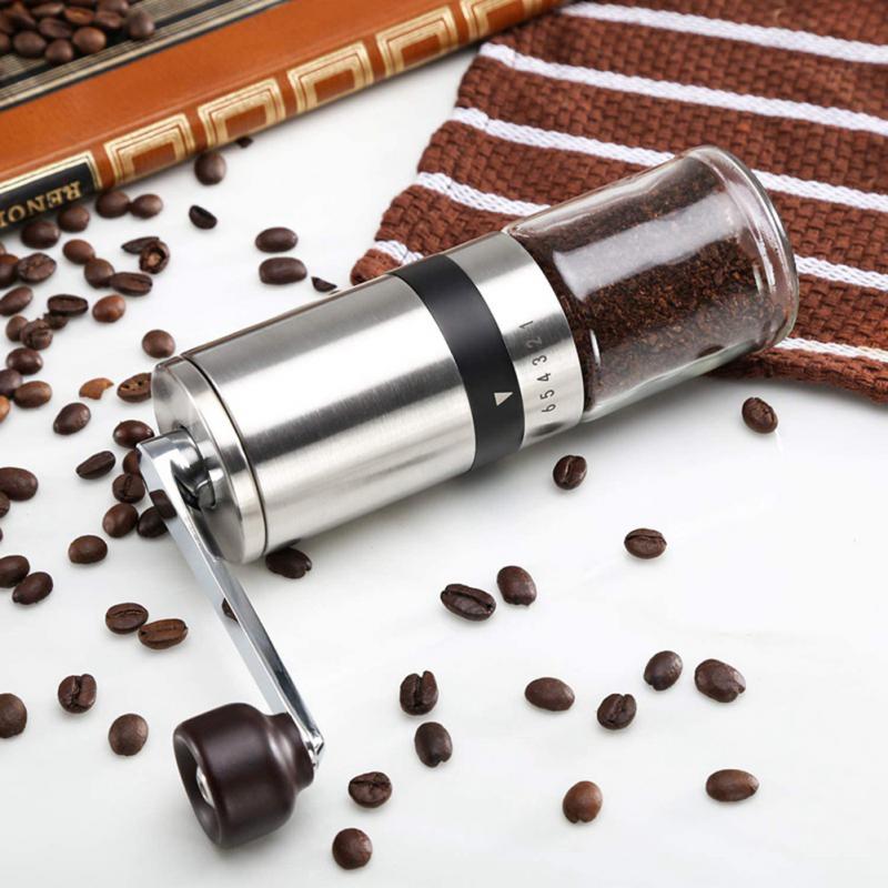6-level Manual Coffee Grinder Portable Hand Grinder Mill Adjustable Grinding Machine Home Office Coffeeware