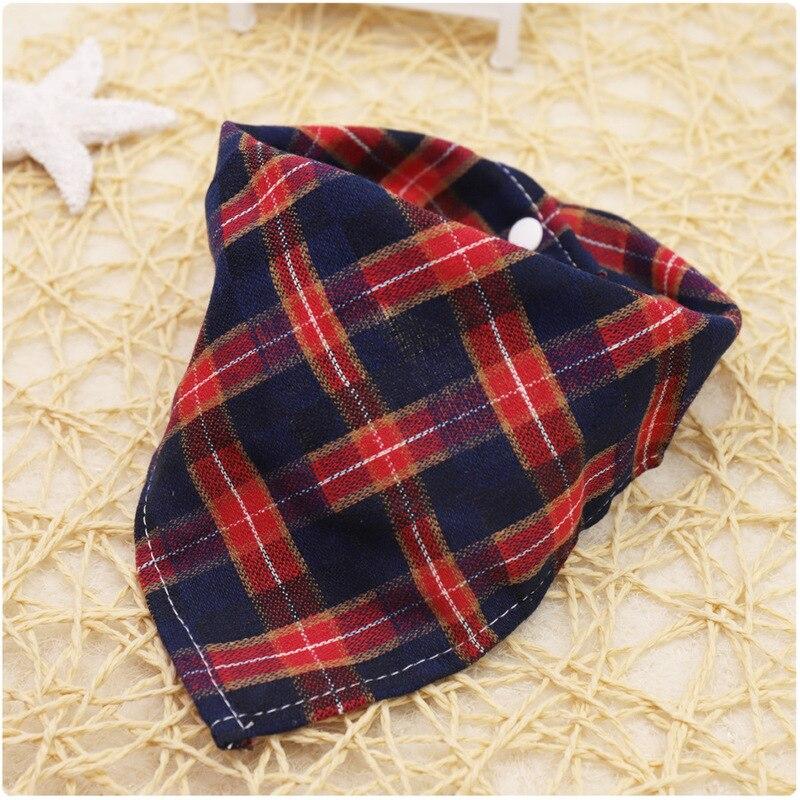 Baberos de algodón para bebés, paños de eructo para niños, toalla de Saliva a cuadros ajustable, pañuelo para niña, Baberos triangulares para recién nacidos