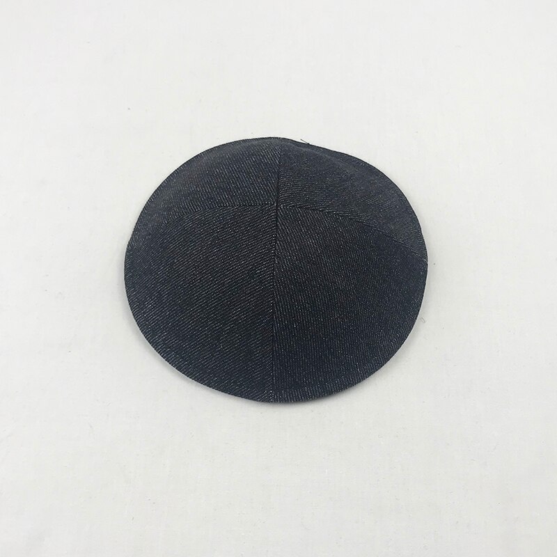 Linen Cotton Jeans Kippah Yarmulke Jewish Yamaka Kippa Israel Cap Judaica with clip: HNZ-grey