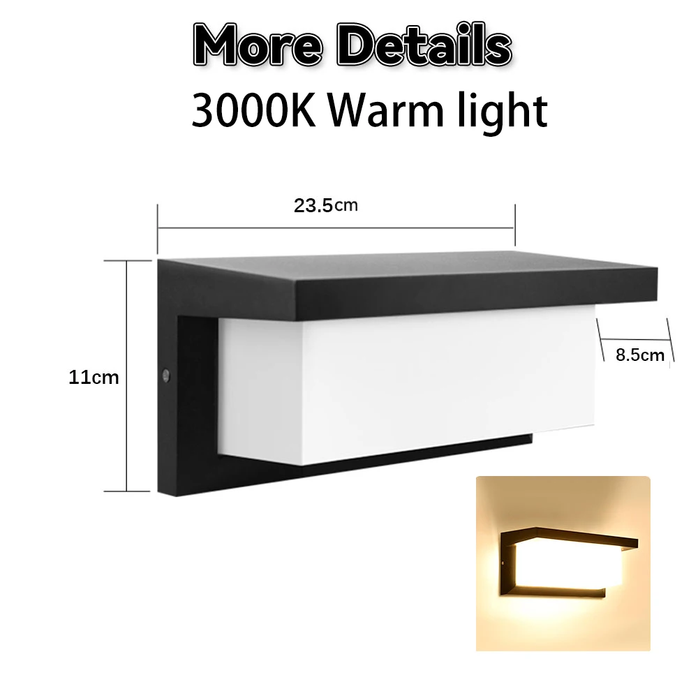 LED-wandlamp buiten Ip45 waterdichte wandlamp 25W wandlamp voor slaapkamer woondecoratie balkon tuin binnenwandverlichting: Warm White