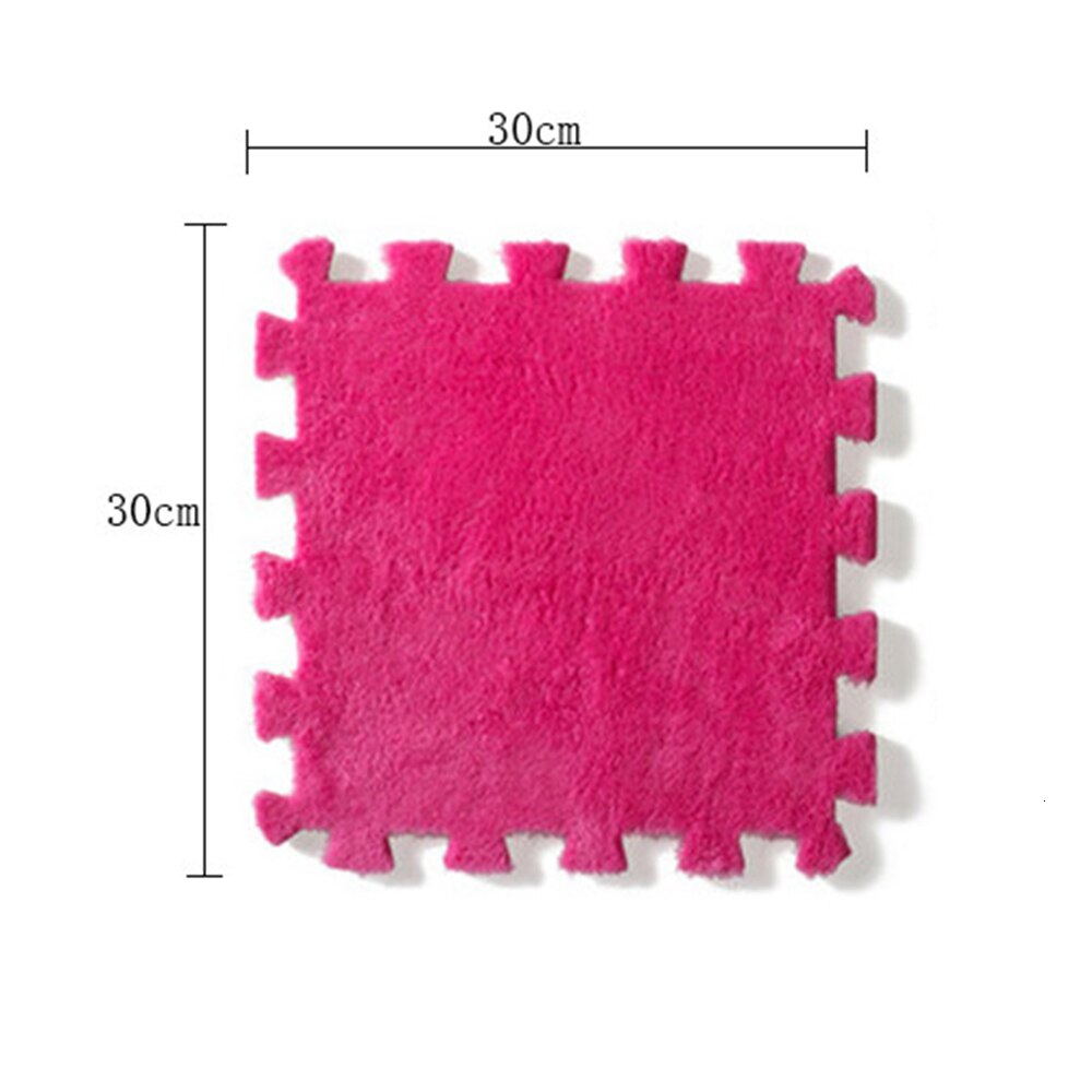 10 stuks zachte pluchen baby speelmat, eva-schuim, ontwikkelingsmat voor baby's, puzzel, in elkaar grijpende vloermatten, 30*30*0.6 cm kinderkleden