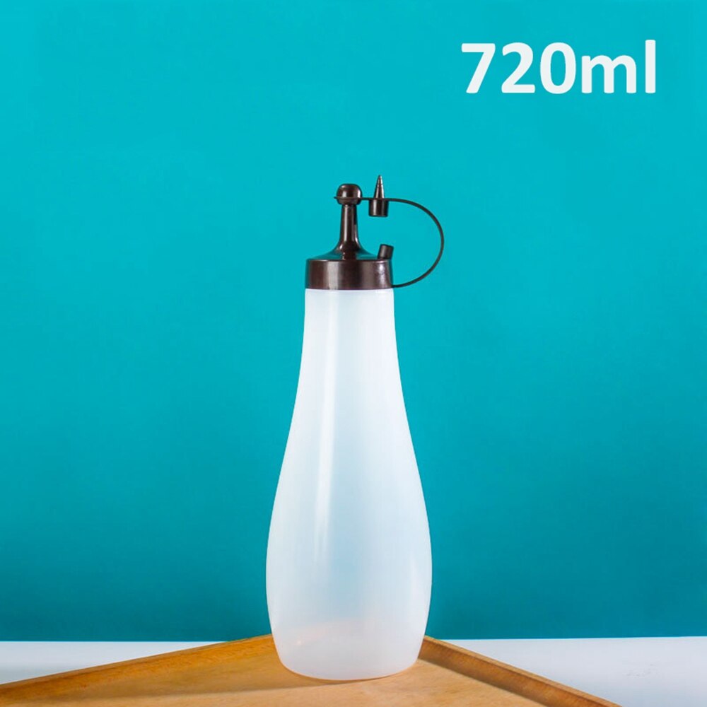250/360/480/720ml bouteille de compression avec bouchon pour Ketchup moutarde Mayo Sauces chaudes huile d'olive Condiment presser bouteille outils de cuisine: 720ml-Brown