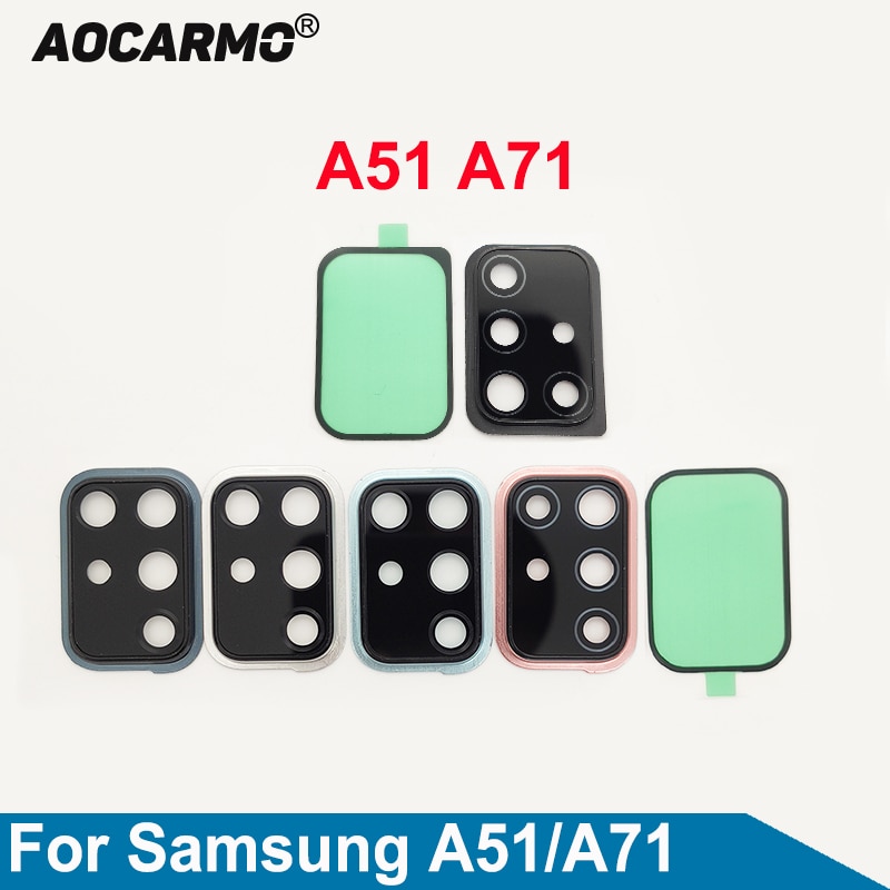 Aocarmo Back Rear Camera Lens Glas Met Frame Houder Ring Sticker Voor Samsung Galaxy A51 A71 SM-A7160 SM-A5160