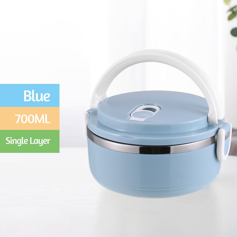 700 Ml Draagbare Lunchbox Roestvrijstalen Geïsoleerde Bento Lunchbox 1 Layer Servies Voedsel Opslag Container Lunchbox Met deksel