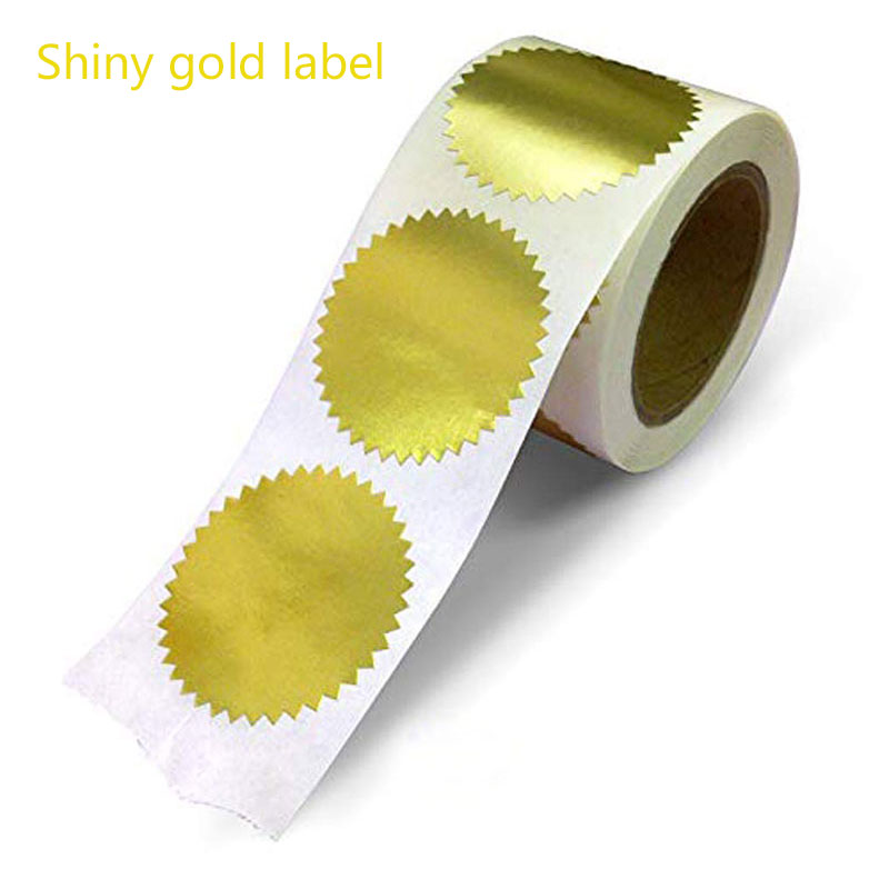 500pcs Gold Foil Embossed Stickers Foil Blank Certificate Sealing Labels -2" Gold Metallic Wafer Seals Labels for Package