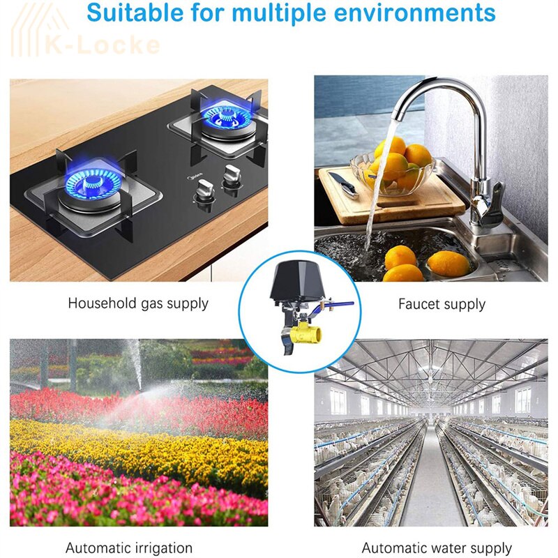 Wifi Dual-modus Clever Wasser Ventil Gas Ventil Schalter Wasser Timer Fernbedienung Automatische Wasser abschaltung Regler Clever Heimat