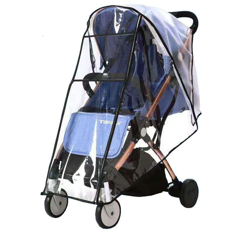 Universal barnevogn regnslag vogn vindtæt betræk baby vogn paraply bil regnslag varmt betræk børne bil regnfrakke: Gennemsigtig vandpro