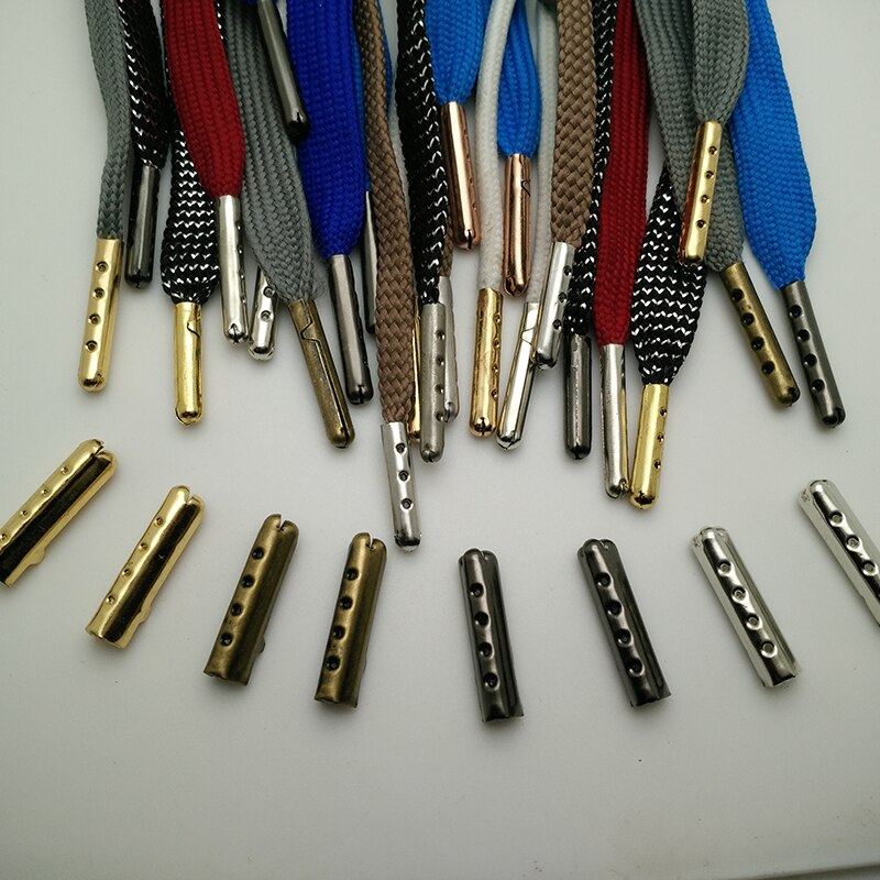 10 Uds herretes de Metal de los cordones de los zapatos de cordón de zapato consejos de la cabeza al aire