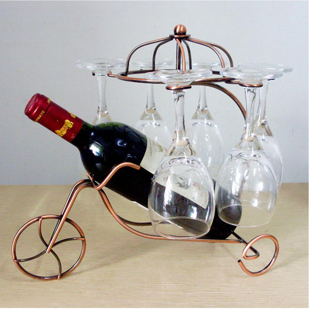Decorative Retro Metal Wine Bottle Storage Holder Rack Bar Display Stand Bracket Barware Supplies Accessories Decoration