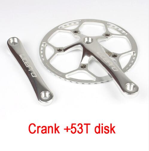 Litepro sykkel kranksett integrert enkelt kranksett krank 45t 47t 53t 56t 58t bcd 130mm for sammenleggbar sykkel sykkel kranksett 170mm: 53t sølv
