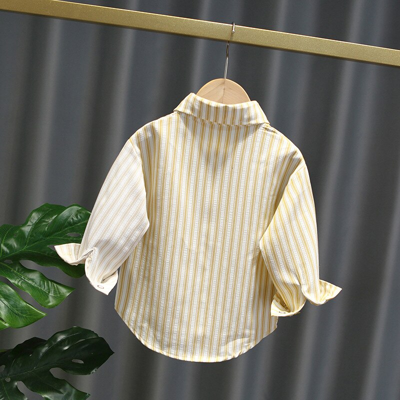 New Boys&#39; Shirt Spring and Autumn Children&#39;s Cotton Long Sleeved Shirt Comfortable Children&#39;s Clothes