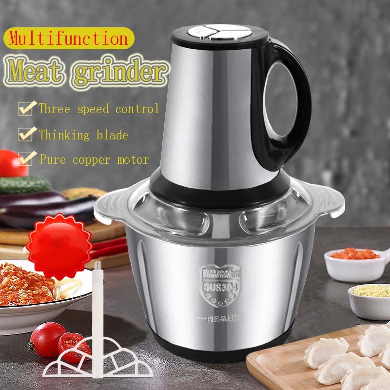 2l/3l Stainless Steel Electric Chopper Meat Grinder Mincer Food Processor Slicer Vegetable Food Chopper Meat Slicer Machine