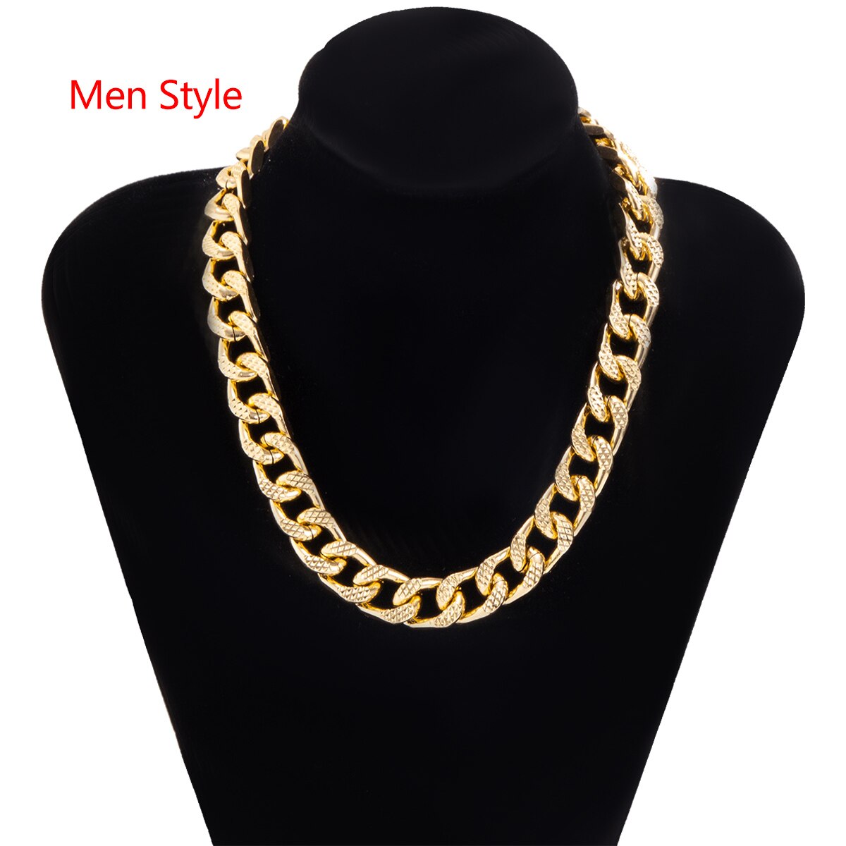 Lacteo Punk Hip Hop Golden Metal Choker Ketting Voor Vrouwen Verklaring Mode Kettingen Gothic Cubaanse Chunky Ketting Charm Ketting: 03621-G