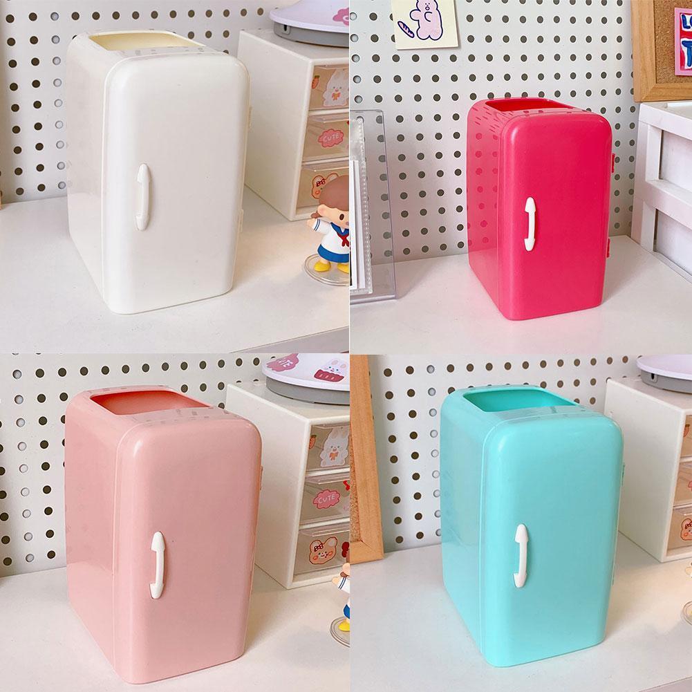 Kawaii Organizer Refrigerator Pen Holder Student Cute Sticker With Desktop Box Makeups Large-capacity Diy Stationery Storag I8x9