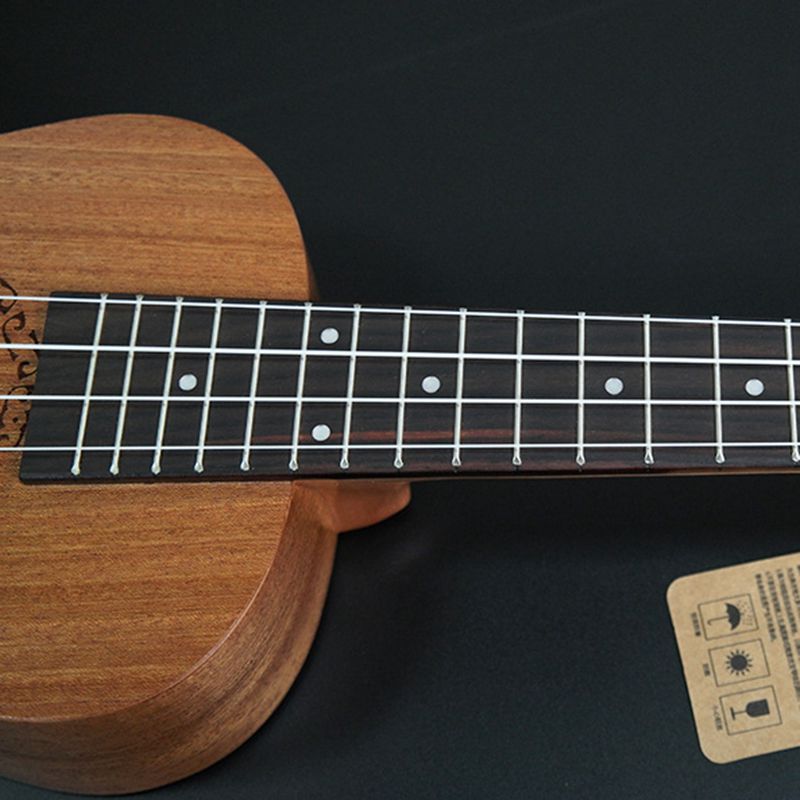 Ukulele uke 4 nylonsträngar sapele rosenträ gitarr delfinmönster universellt akustiskt instrument