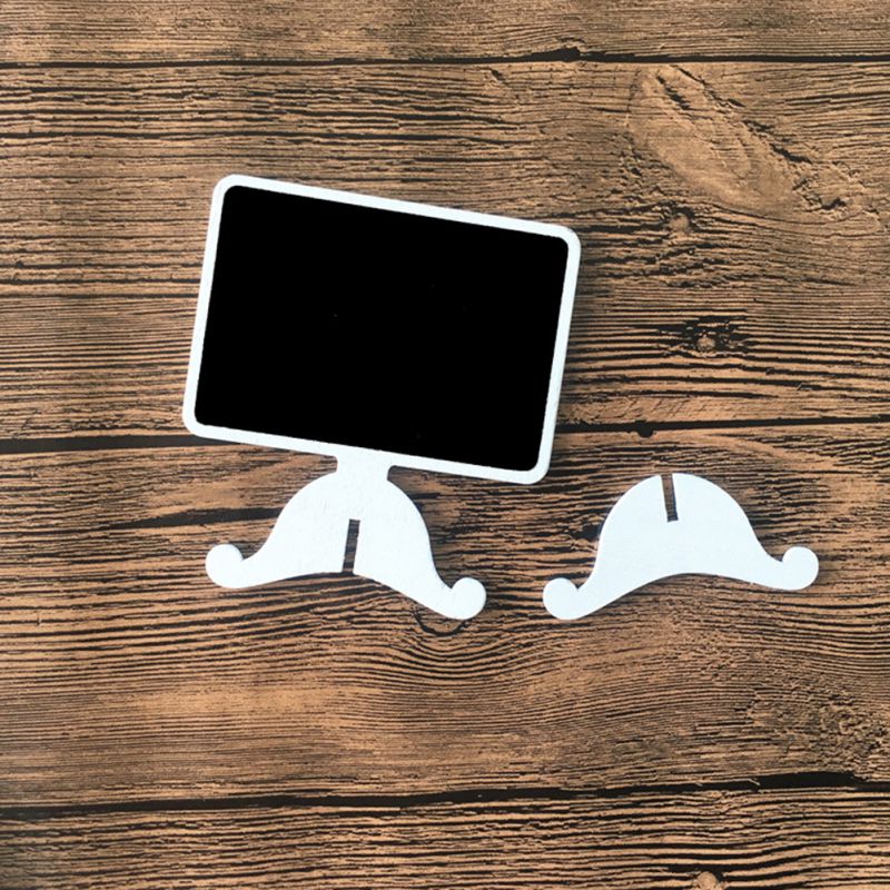 Mini Chalkboard Standing 10 Packs Wooden White Framed Chalkboard Labels with Easel Stand Blackboard for Food Cards