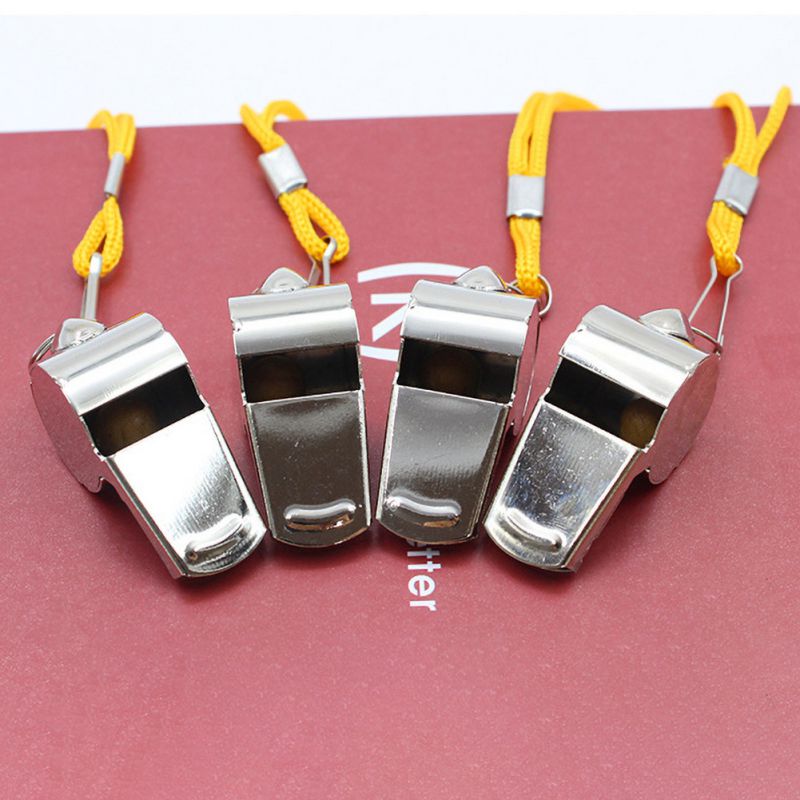 1 stk rustfrit stål metal fløjte til dommer sport rugby fest trænings spil til fodbold fodbold basketball cheerleaders cheer