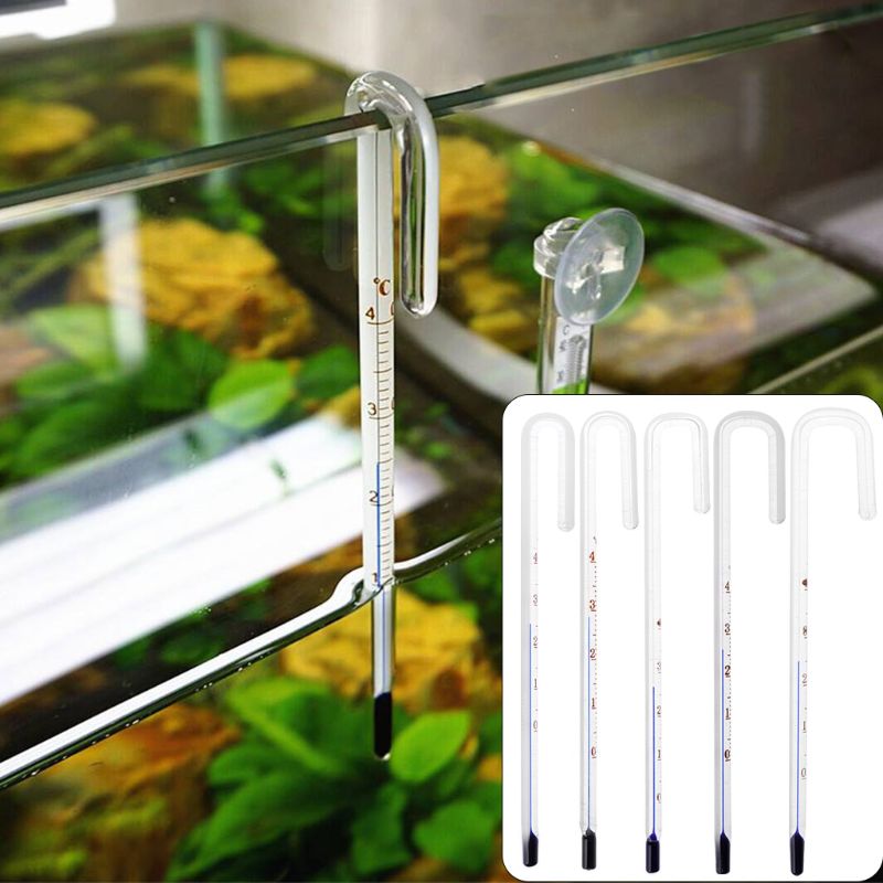 Aquarium u-vormige hangende glazen thermometer temperatuurmonitor aquarium 95aa