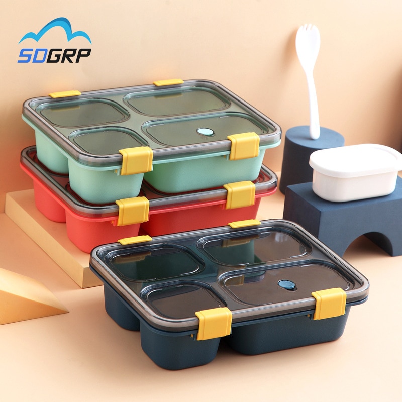 1300Ml/850Ml Gezonde Plastic Lunchbox Snap Lekvrije Magnetron Servies Bento Box Volwassenen Kid Voedsel opslag Container Lunchbox