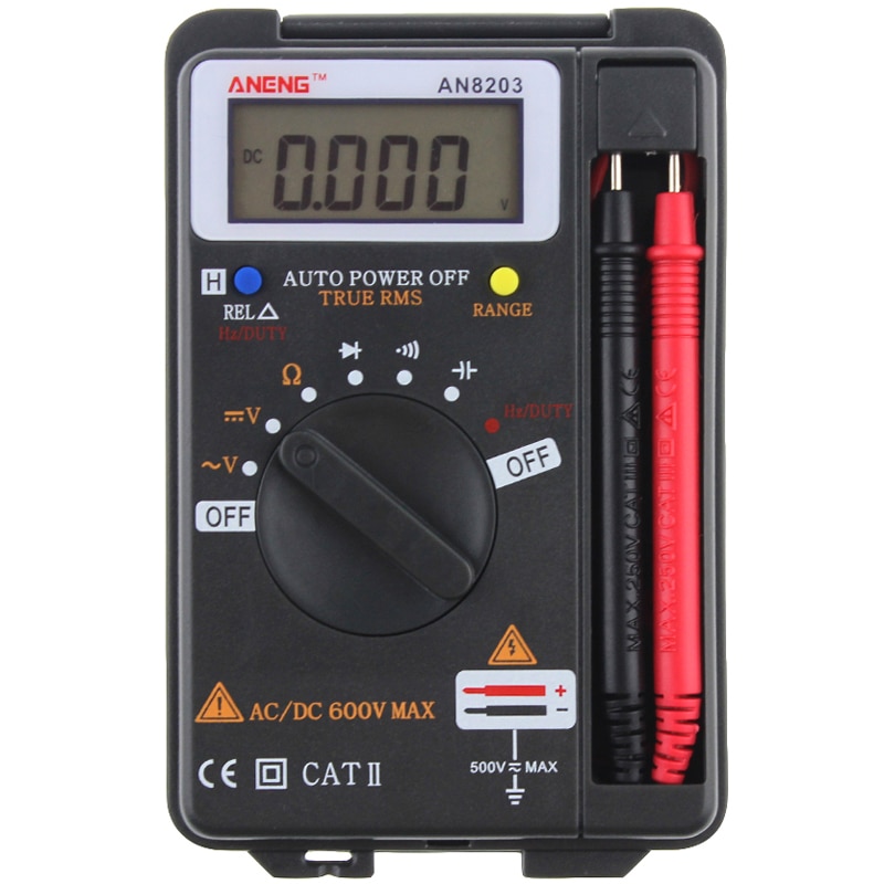 Aneng AN8203 Mini Digitale Multimeter 4000Counts True Rms Digitale Multimeter Tester Voltmeter Batterij Tester Multimetro Tester
