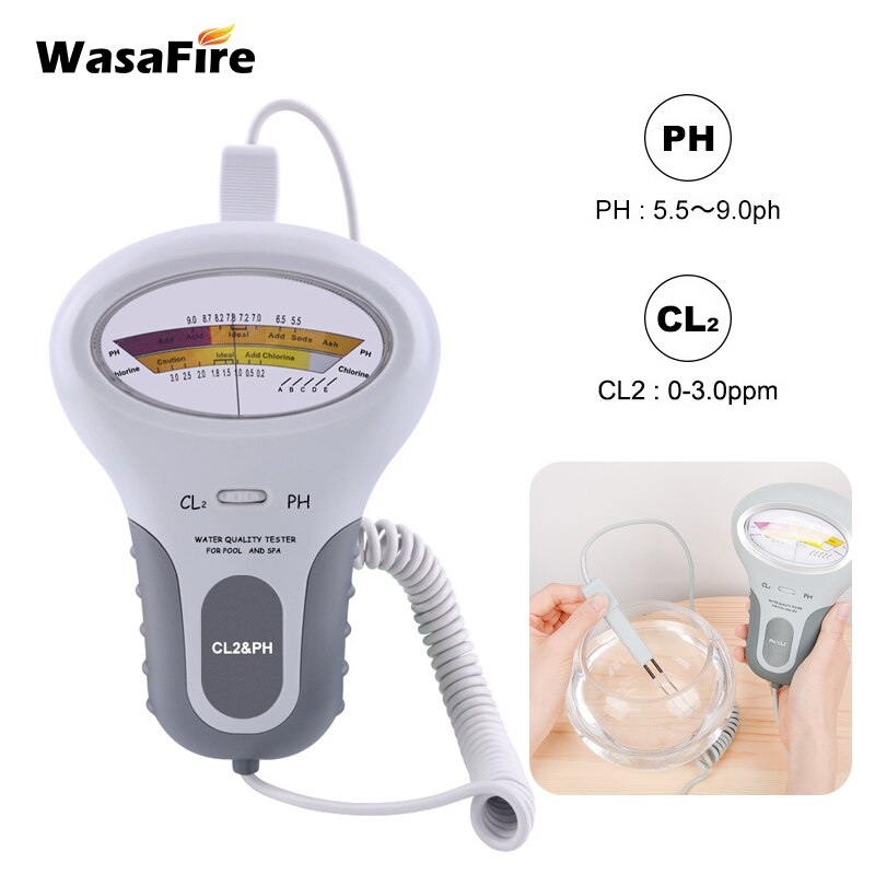 Portable Digital 2 in 1 PH Chlorine Meter Tester PH Tester Chlorine Water Testing Analyzer CL2 Measuring For Pool