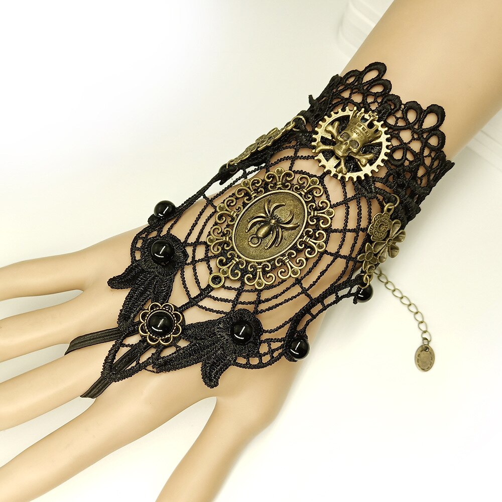Frauen Jahrgang Steampunk Handschuhe Handgelenk Manschette Getriebe Mädchen Viktorianischen Armbänder Kostüm EIN Armbinde Schmuck Zubehör Spitze Handwear: 14