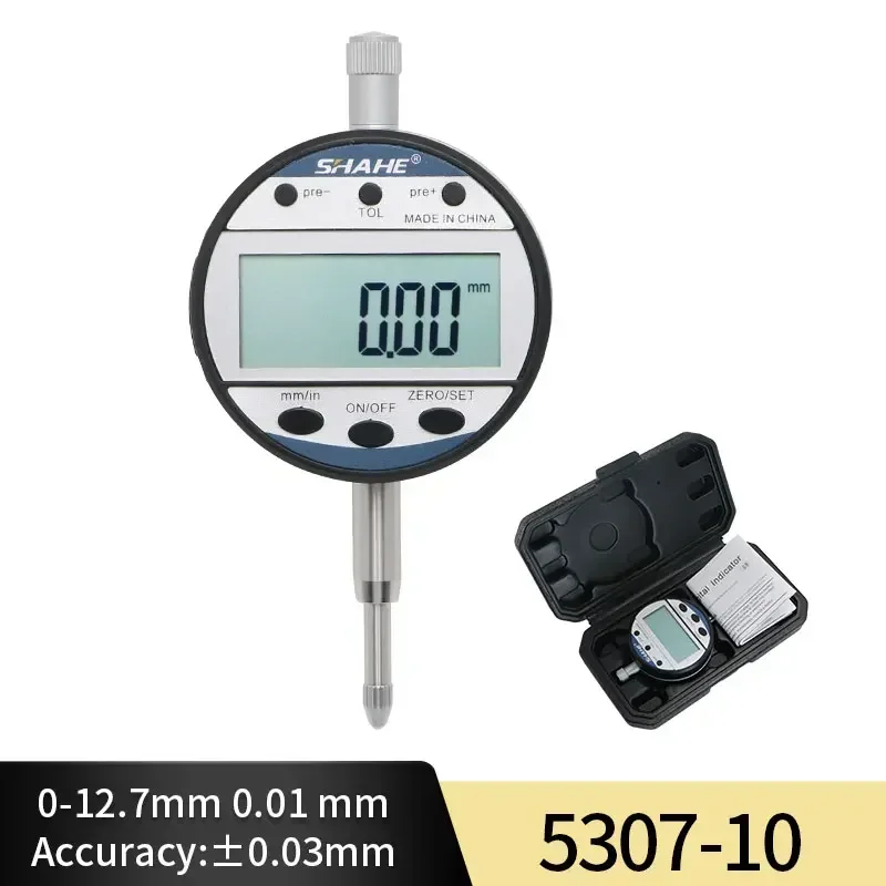 SHAHE Type Indicator 0-12.7/25.4 mm 0.01 mm Digital Dial Gauge Precision Measurement Tools Digital Dial Indicator: WHITE
