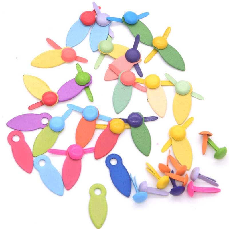 Mixed Color Photo Frame Locks Rotating Buttons Mini Brads For DIY Scrapbooking, Fastner Brads