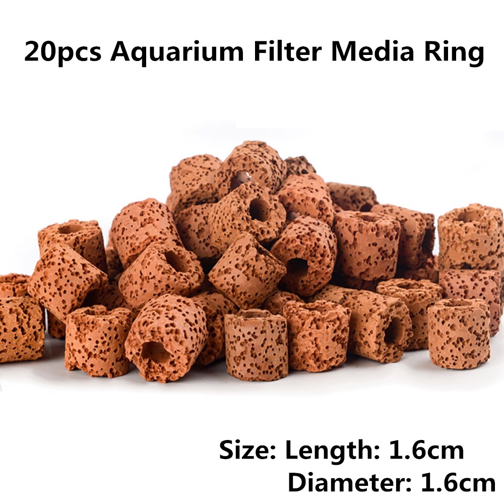 Til akvarie akvarium filter 20 stk/parti 16mm akvarie filter bio bolde bærbare akvarie filter media ring bio ring: H26039-20
