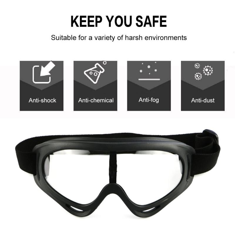 Sikkerhedsbriller ski snowboard motorcykel briller øjenbeskyttelse arbejde arbejdsbriller: Sort