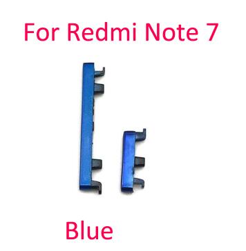 Nowy przycisk włączania i wyłączania głośności przycisk boczny części zamienne do Xiaomi Redmi Note 7 9 10 Pro 9S boczny przycisk zasilania + przycisk głośności: Redmi Note 7 Blue