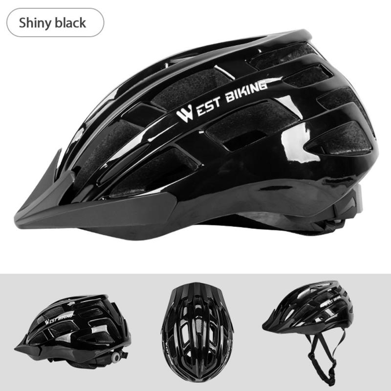 Road bike riding equipment electric bicycle helmet Sports Safety Bicycle Anti-collision cap riding helmet: black / M