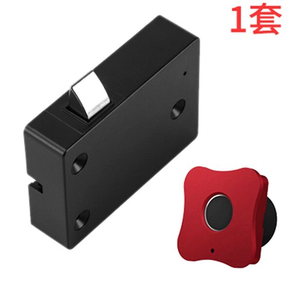 Drawer Intelligent Electronic Lock File Cabinet Lock Storage Cabinet Fingerprint Lock Cabinet Door Fingerprint Lock Furniture: Red 2