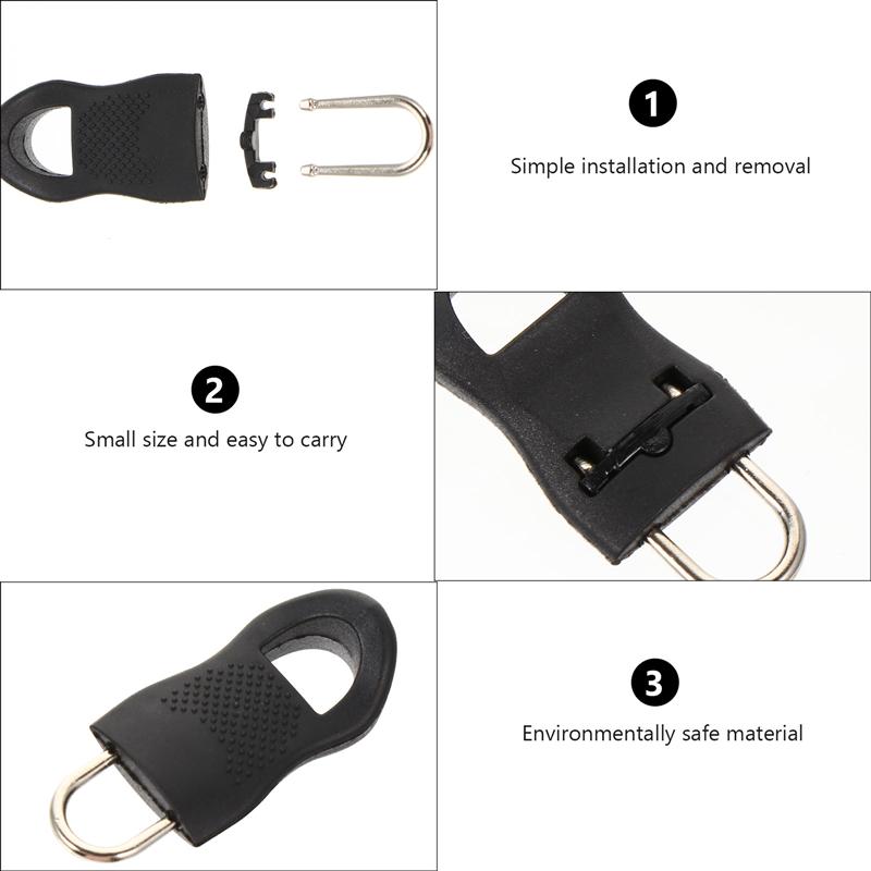 10 Uds cremallera fijadores cremallera de cuerpo de cremallera desmontable Pull Tab bolsa equipaje DIY Accesorios