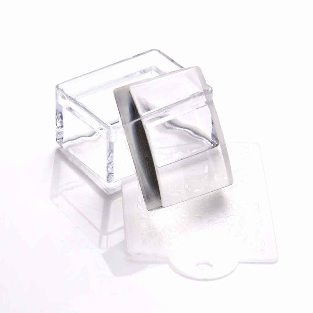 Buitee Clear Jelly Silicone Nail Stamper With Scrapet Nail Art Stamping Tool Set For DIY Nail Stamping Manicure Nail Decoration: Set 17