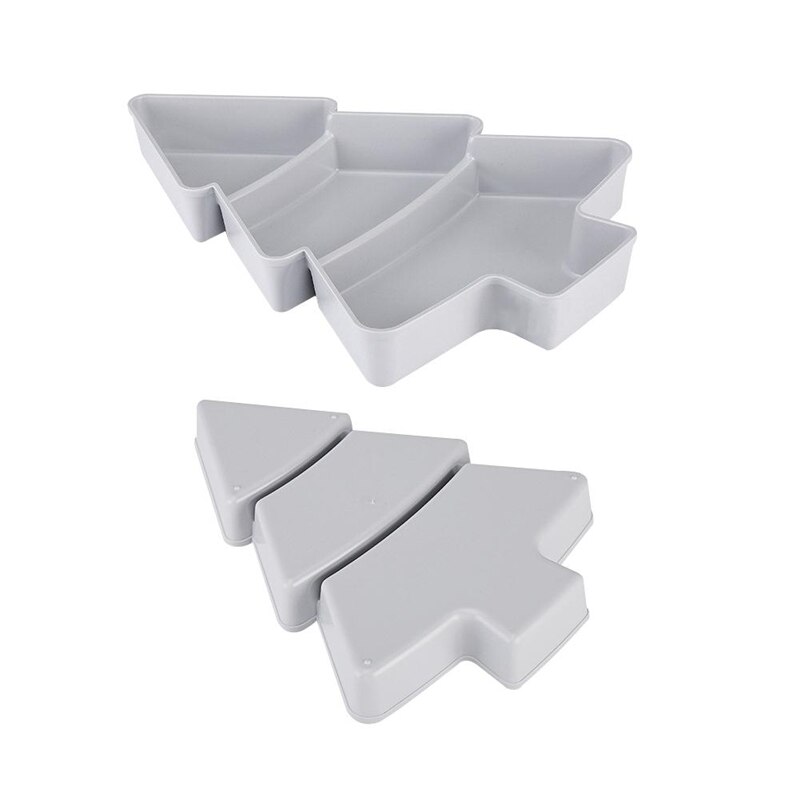 Juletræ tørret frugt tallerken frugt tallerken tørret frugt box doven snack box husholdning pnack tallerken plast: Grå
