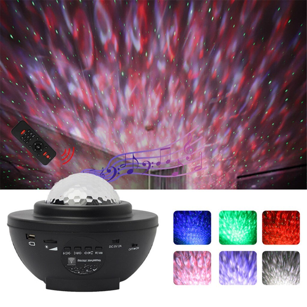 LED Projector Starry sky LED Night Light Music Player Remote Star Rotating Night Light Luminaria For kid Bedroom Lamp Home Decor