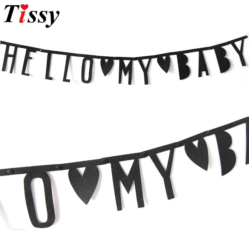 1impostato FAI DA TE non tessuto Nero Striscioni Bandiere Ghirlanda Floreale pavese striscione per La Casa di Compleanno di Cerimonia Nuziale Del bambino Doccia per Bambini decorazione Della stanza