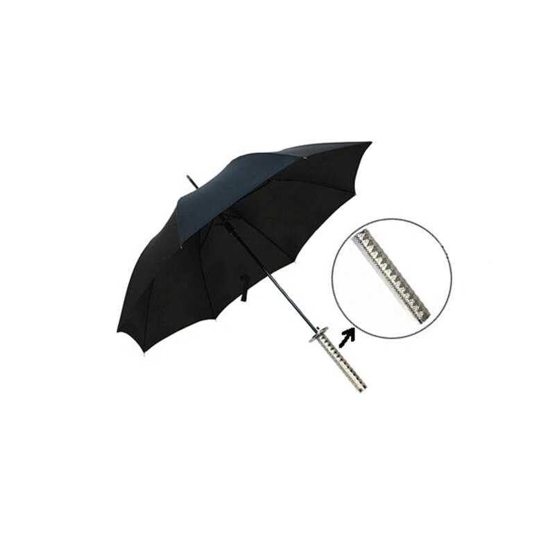 Parapluie Katana Sunny & Rainny parapluies à longue poignée noir japonais samouraï épée semi-automatique 8 côtes parapluie WZP228