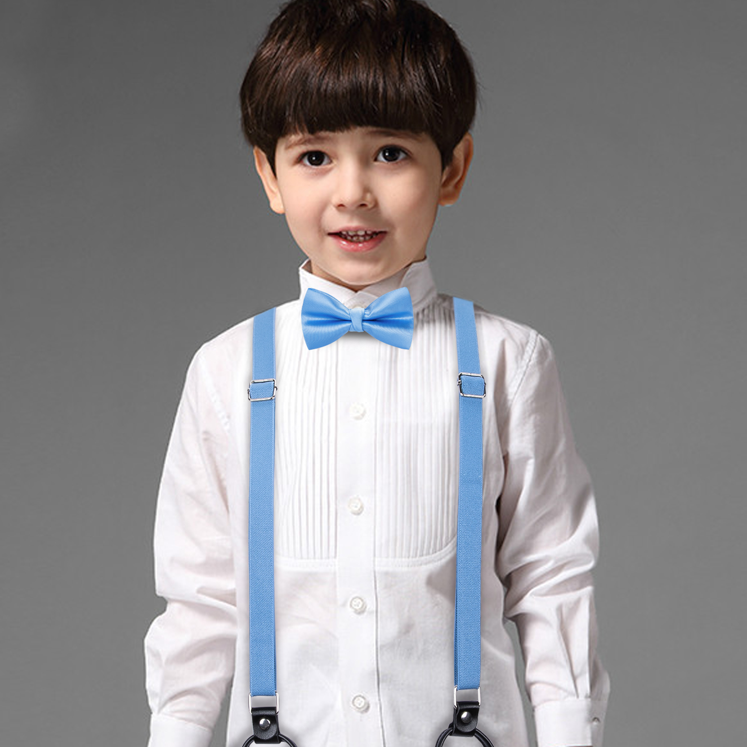 Tirantes de Color sólido para niños, conjunto de pajarita, cinturón elástico ajustable para niño, para boda, de cumpleaños, tirantes con Clip en forma de Y: BJ-0022